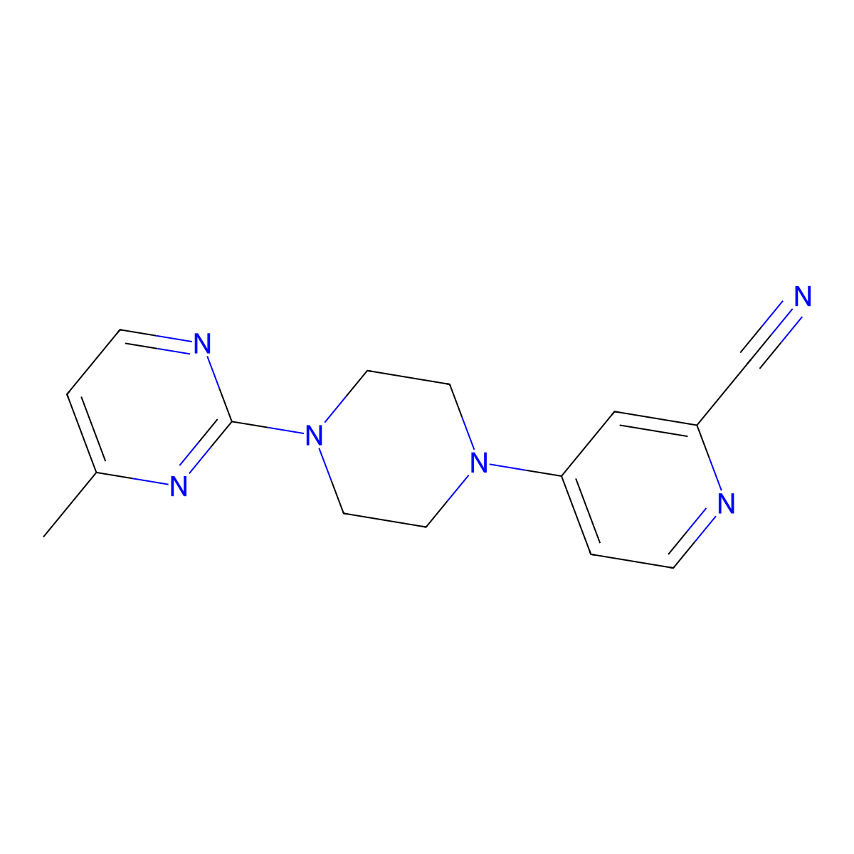 4-[4-(4-Methylpyrimidin-2-yl)piperazin-1-yl]pyridine-2-carbonitrile molecular structure, CAS 2742047-88-5