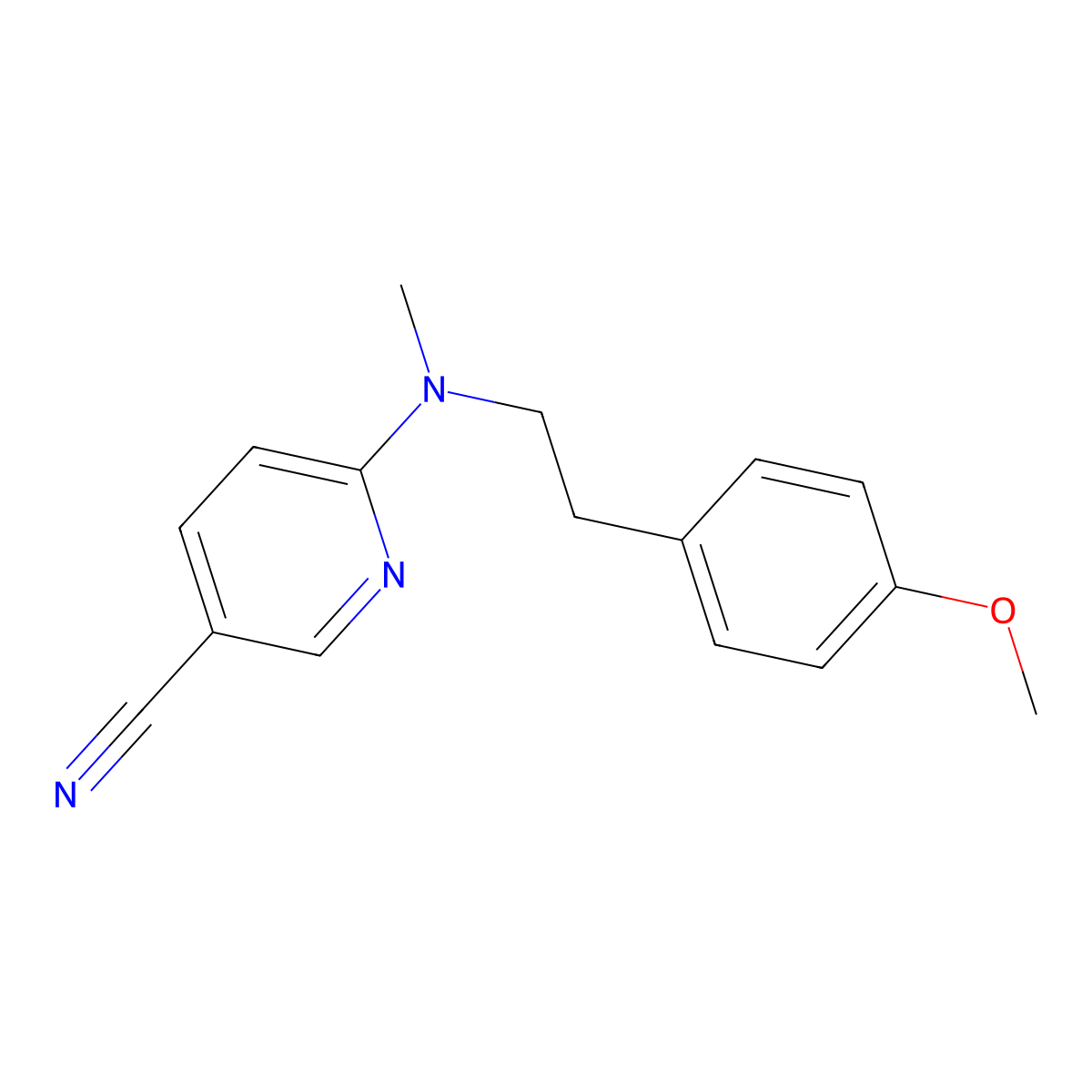 6-{[2-(4-Methoxyphenyl)ethyl](methyl)amino}pyridine-3-carbonitrile molecular structure, CAS 2742047-92-1