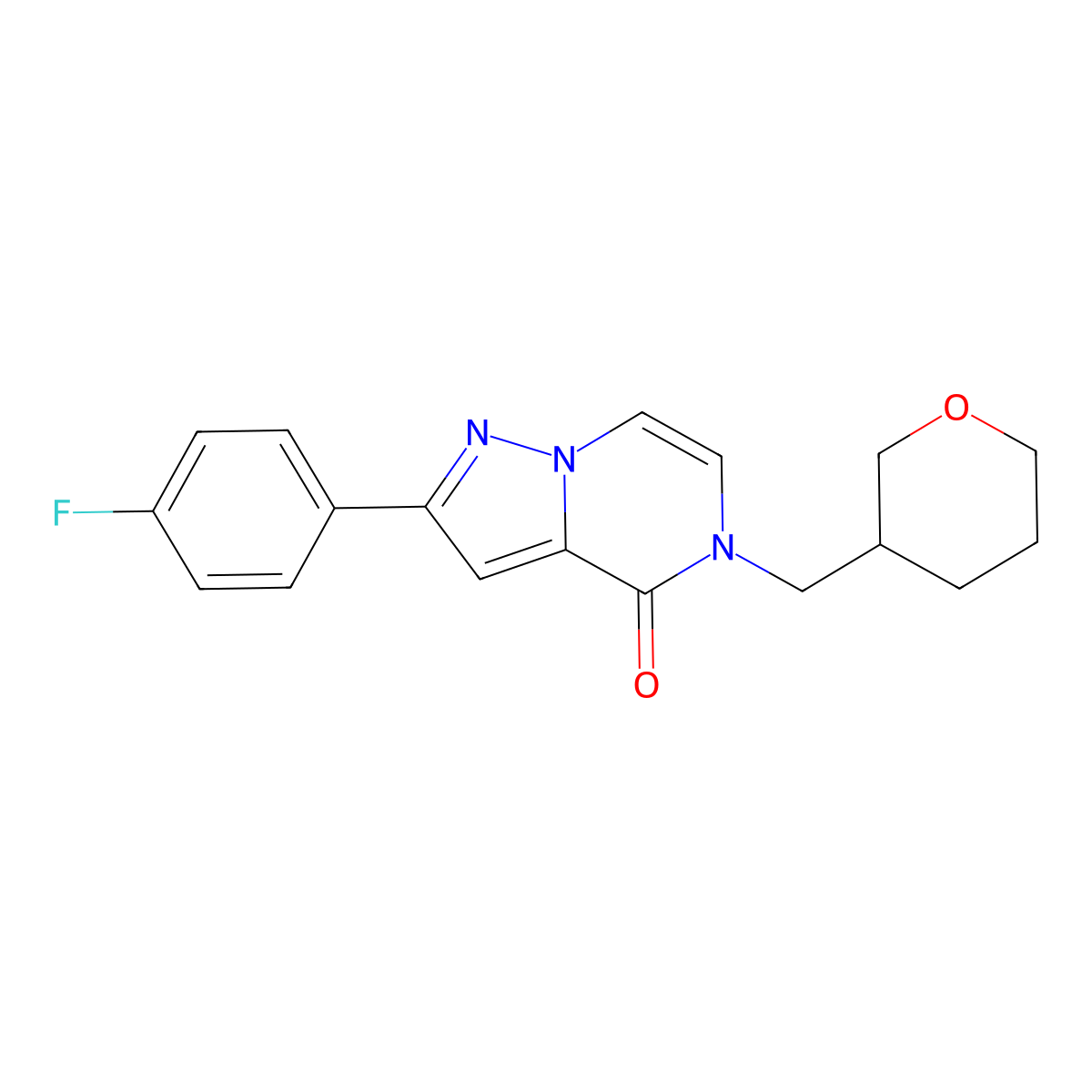 2-(4-fluorophenyl)-5-[(oxan-3-yl)methyl]-4H,5H-pyrazolo[1,5-a]pyrazin-4-one molecular structure, CAS 2742048-03-7
