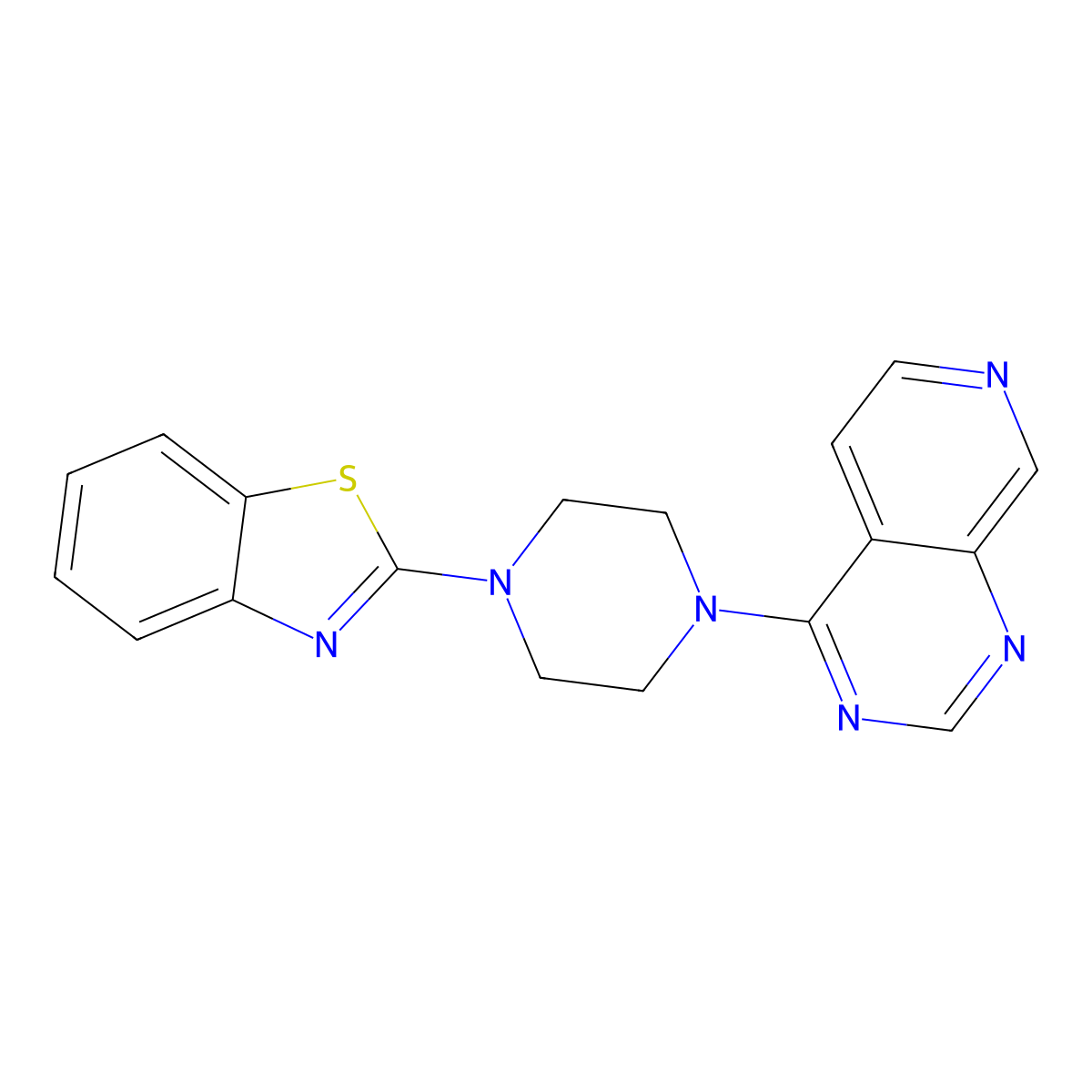 2-(4-{Pyrido[3,4-d]pyrimidin-4-yl}piperazin-1-yl)-1,3-benzothiazole molecular structure, CAS 2742048-05-9