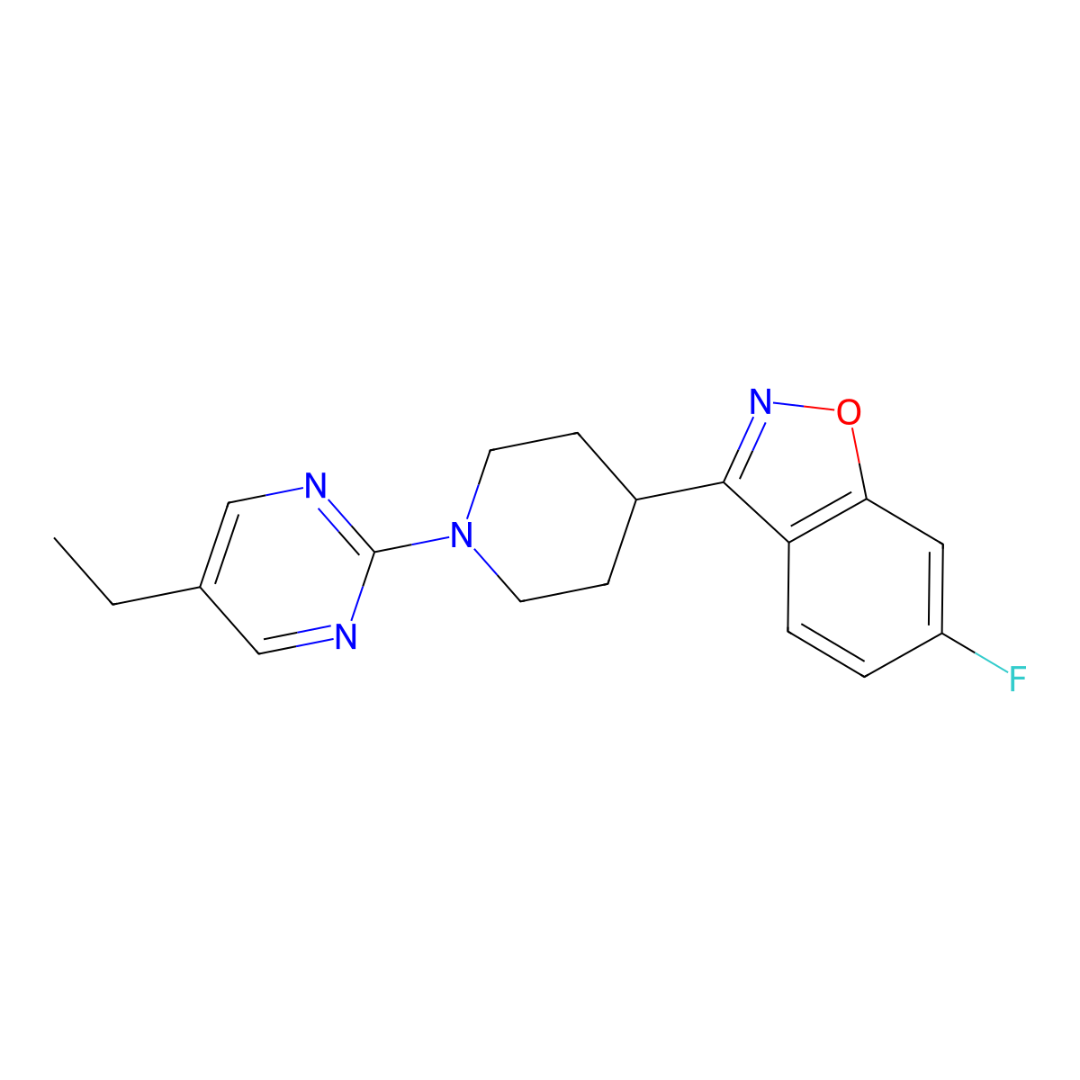 3-[1-(5-Ethylpyrimidin-2-yl)piperidin-4-yl]-6-fluoro-1,2-benzoxazole molecular structure, CAS 2742048-10-6