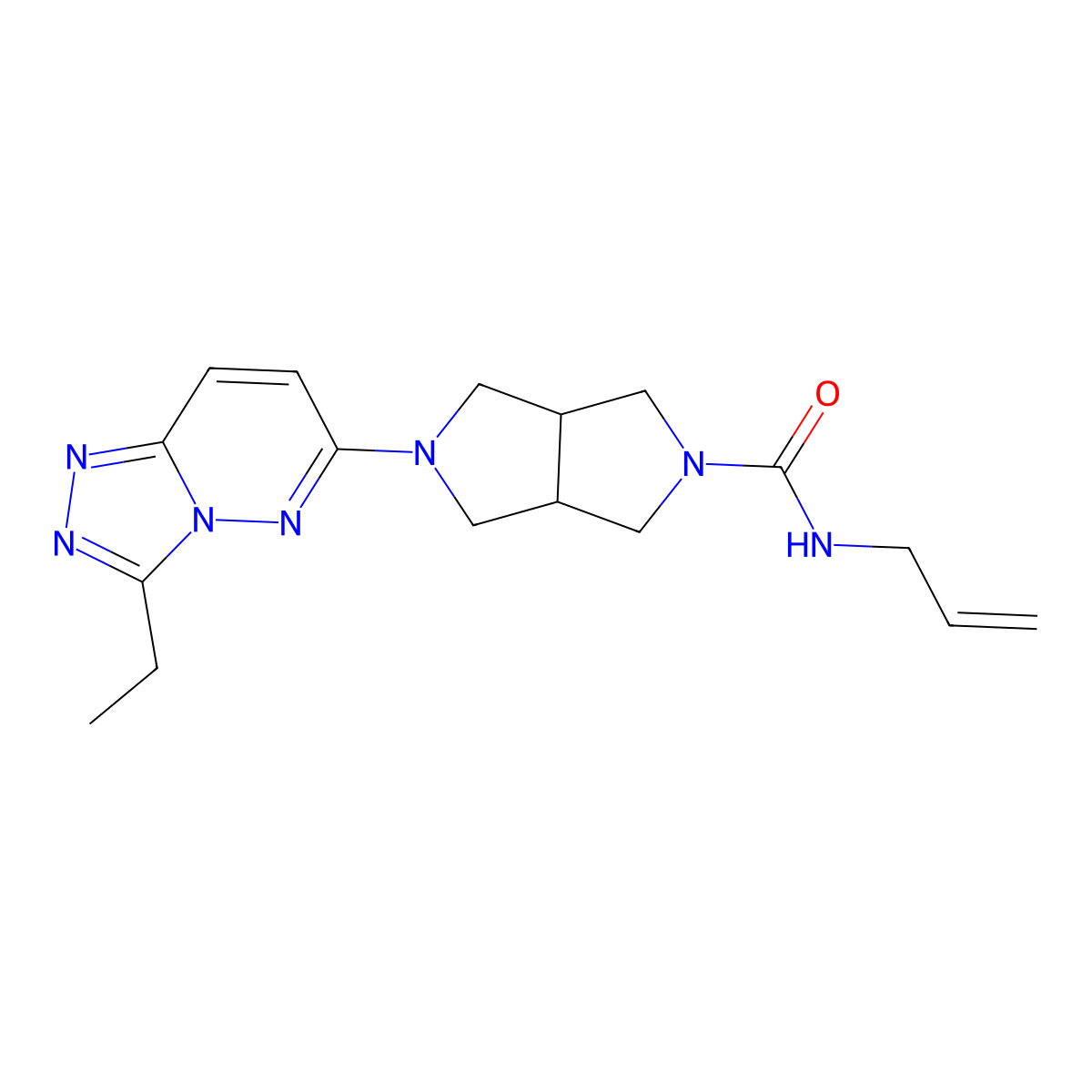 5-{3-ethyl-[1,2,4]triazolo[4,3-b]pyridazin-6-yl}-N-(prop-2-en-1-yl)-octahydropyrrolo[3,4-c]pyrrole-2-carboxamide molecular structure, CAS 2742048-19-5