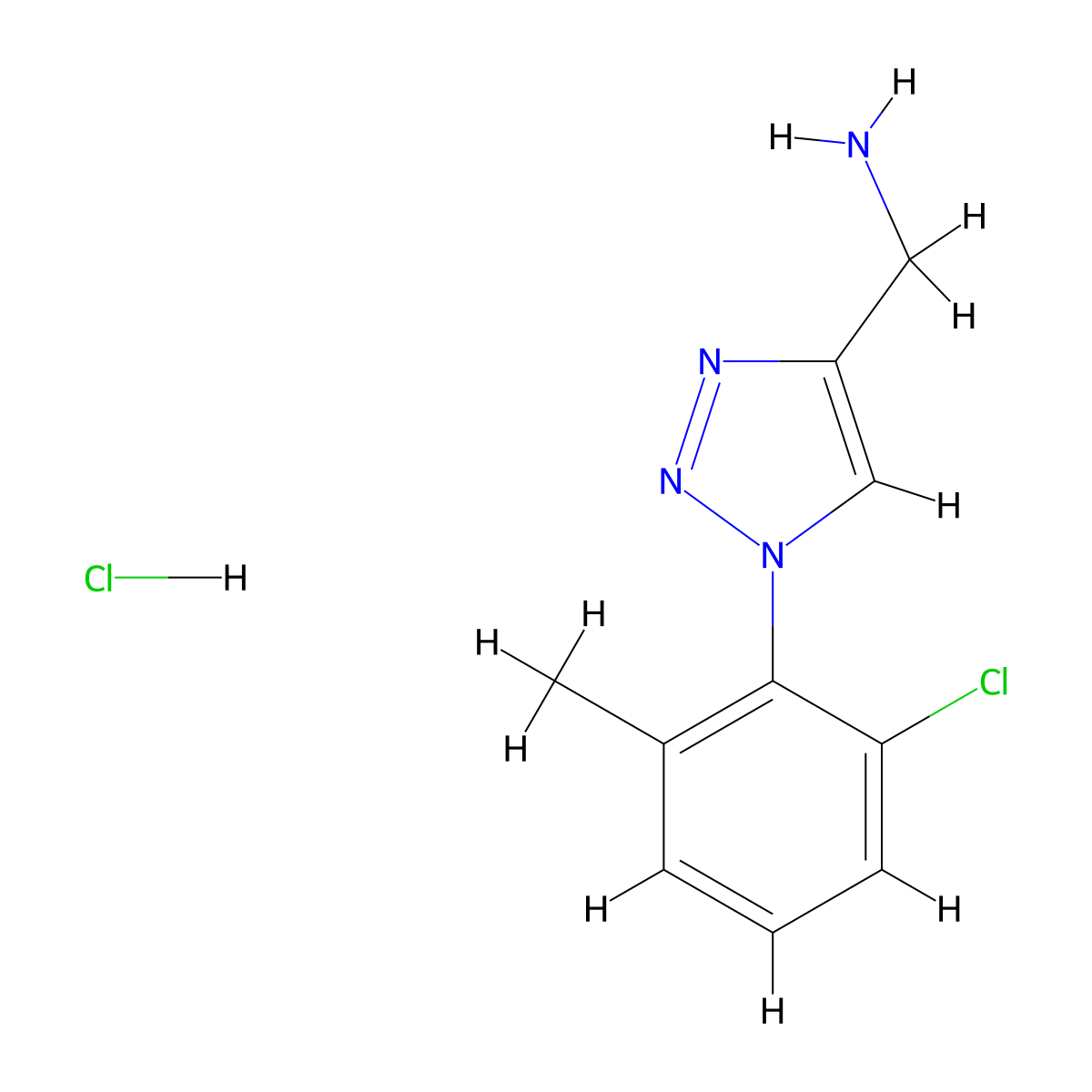 [1-(2-chloro-6-methylphenyl)-1H-1,2,3-triazol-4-yl]methanamine hydrochloride molecular structure, CAS 2742048-22-0