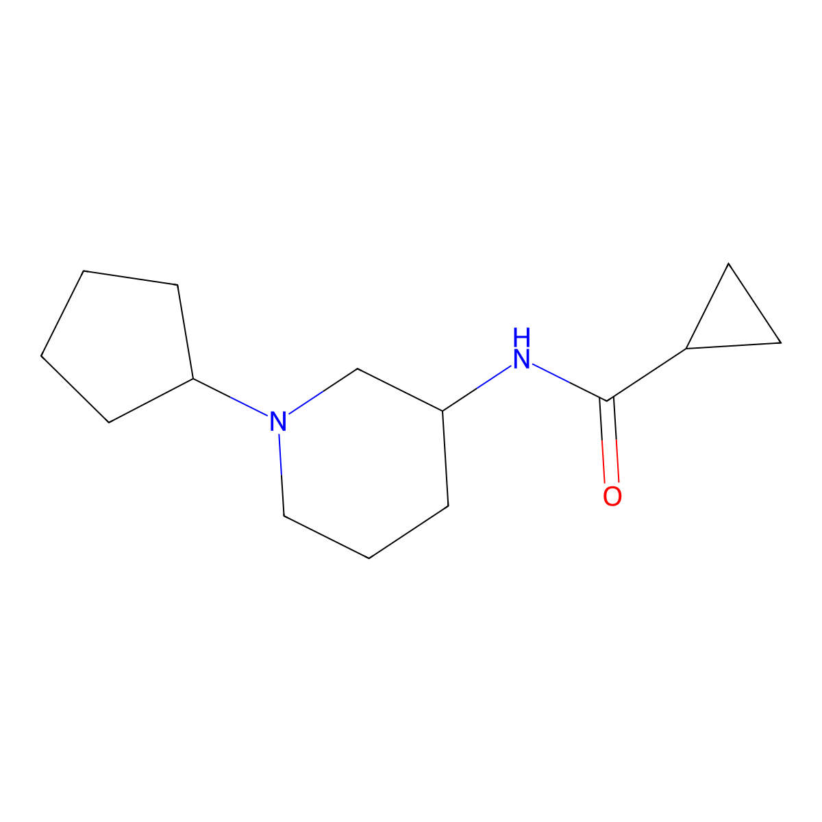 N-(1-cyclopentylpiperidin-3-yl)cyclopropanecarboxamide molecular structure, CAS 2742048-53-7