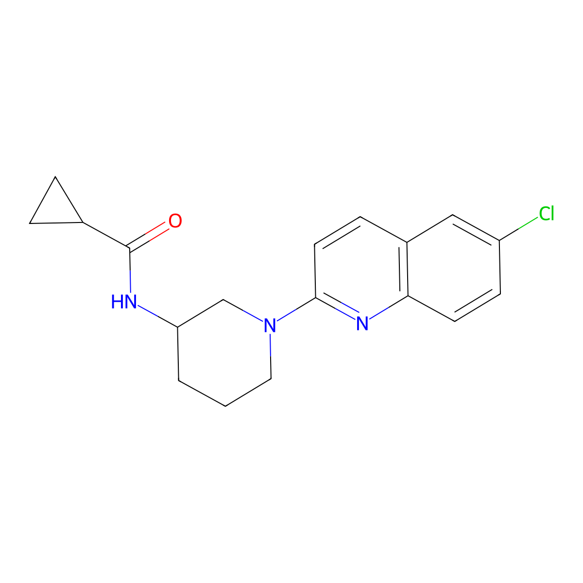 N-[1-(6-chloroquinolin-2-yl)piperidin-3-yl]cyclopropanecarboxamide molecular structure, CAS 2742048-57-1