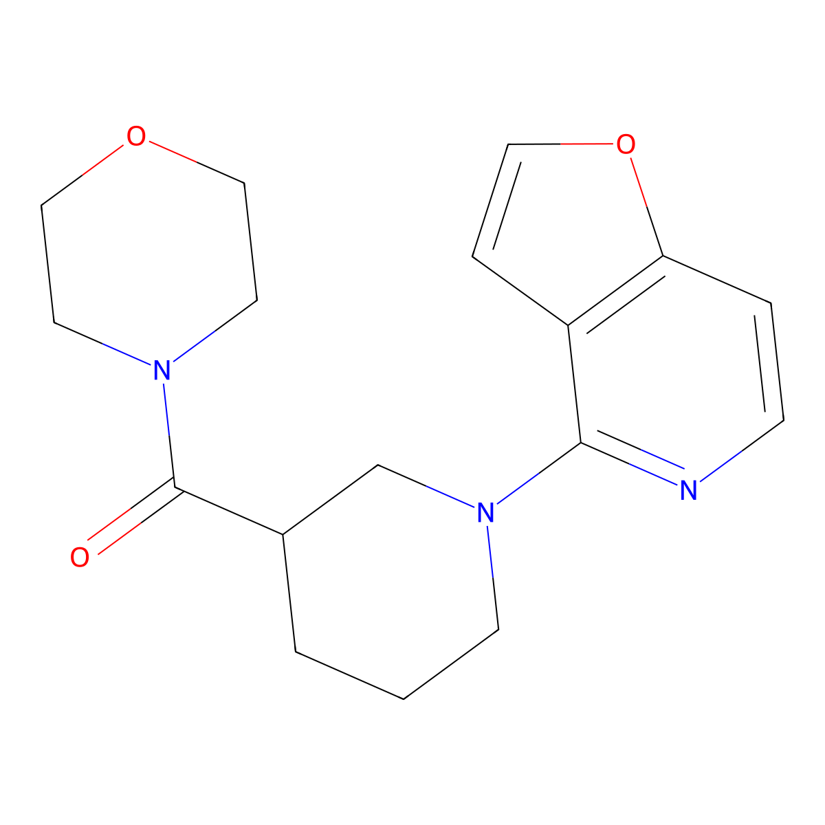 4-(1-{Furo[3,2-c]pyridin-4-yl}piperidine-3-carbonyl)morpholine molecular structure, CAS 2742048-68-4
