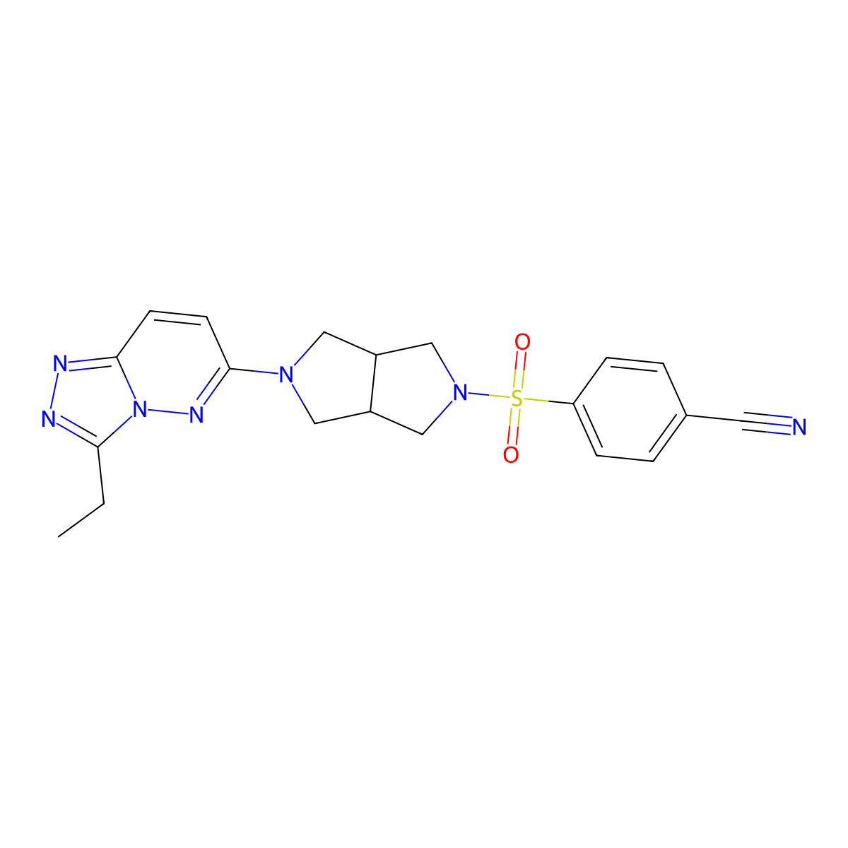 4-[(5-{3-Ethyl-[1,2,4]triazolo[4,3-b]pyridazin-6-yl}-octahydropyrrolo[3,4-c]pyrrol-2-yl)sulfonyl]benzonitrile molecular structure, CAS 2742048-70-8