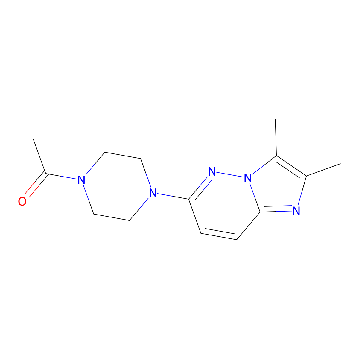 1-(4-{2,3-Dimethylimidazo[1,2-b]pyridazin-6-yl}piperazin-1-yl)ethan-1-one molecular structure, CAS 2742048-75-3
