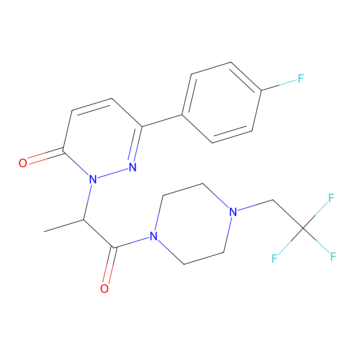 6-(4-Fluorophenyl)-2-{1-oxo-1-[4-(2,2,2-trifluoroethyl)piperazin-1-yl]propan-2-yl}-2,3-dihydropyridazin-3-one molecular structure, CAS 2742048-85-5