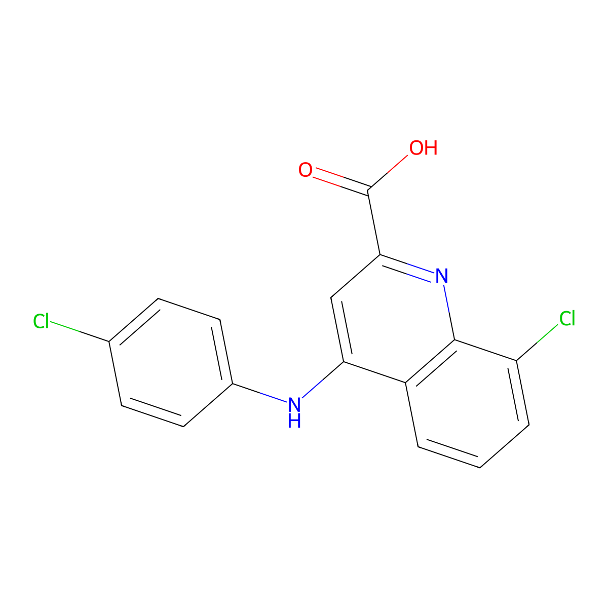 8-Chloro-4-[(4-chlorophenyl)amino]quinoline-2-carboxylic acid molecular structure, CAS 2742048-87-7