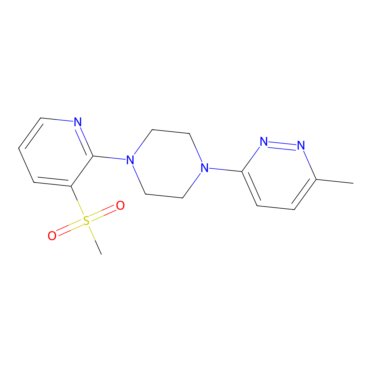 3-[4-(3-Methanesulfonylpyridin-2-yl)piperazin-1-yl]-6-methylpyridazine molecular structure, CAS 2742048-91-3