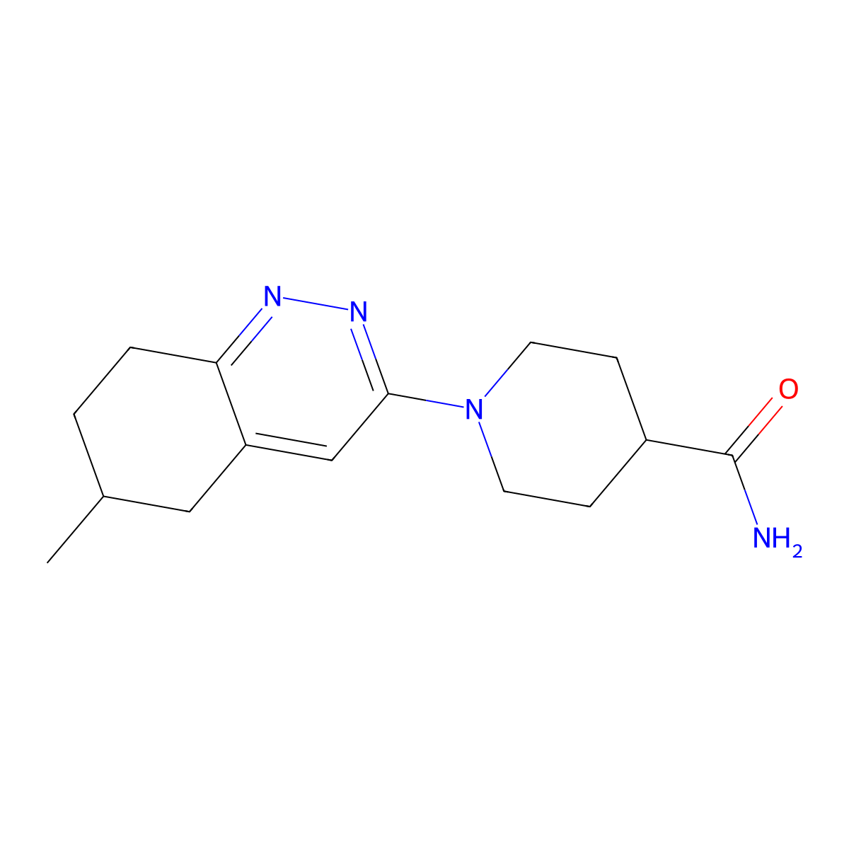 1-(6-Methyl-5,6,7,8-tetrahydrocinnolin-3-yl)piperidine-4-carboxamide molecular structure, CAS 2742048-97-9
