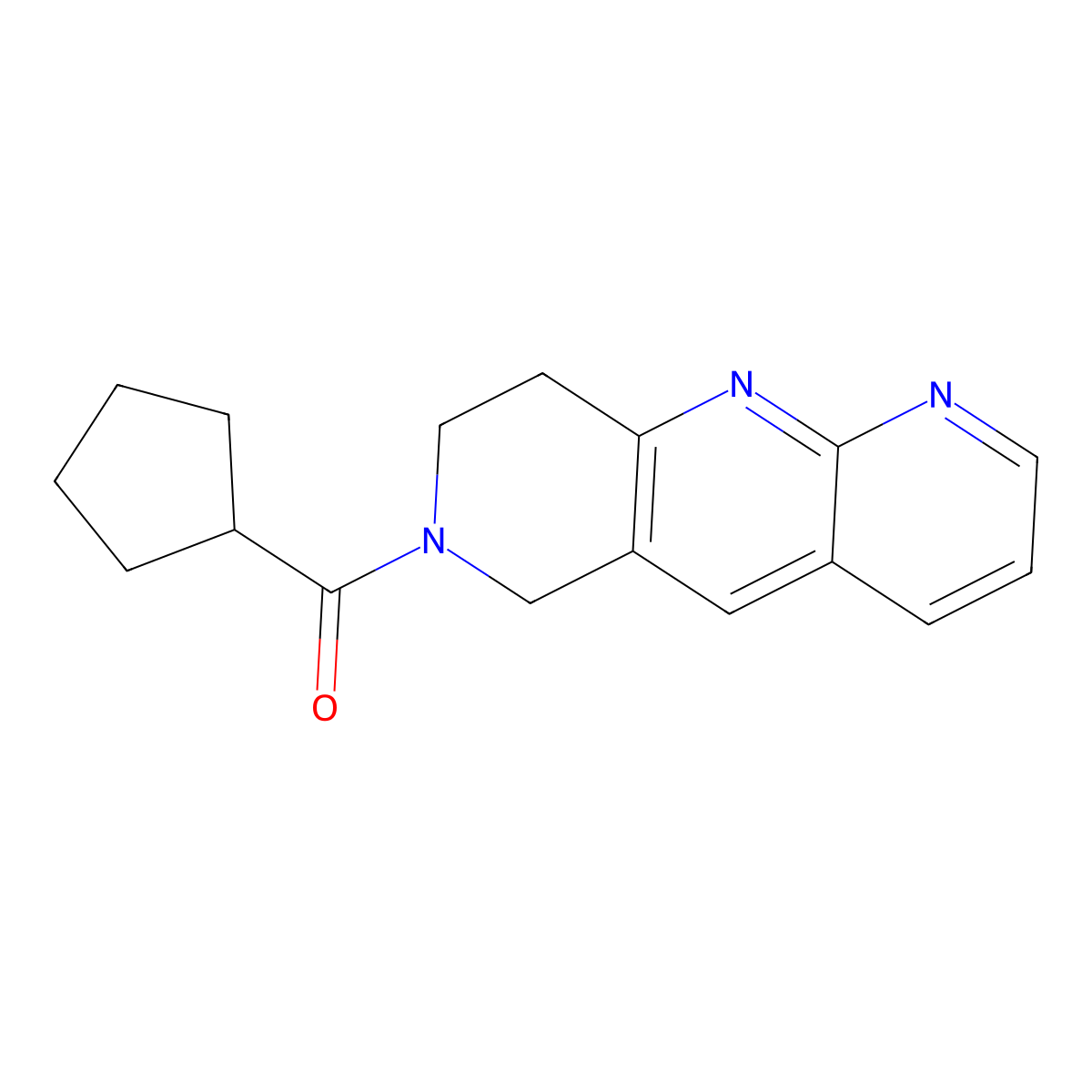 7-cyclopentanecarbonyl-6H,7H,8H,9H-pyrido[2,3-b]1,6-naphthyridine molecular structure, CAS 2742049-13-2