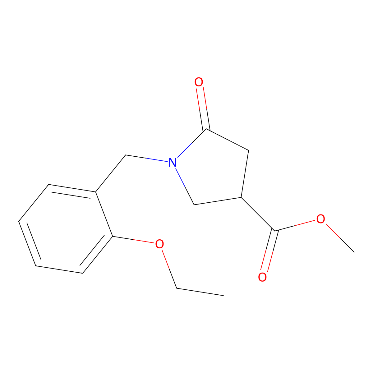 Methyl 1-[(2-ethoxyphenyl)methyl]-5-oxopyrrolidine-3-carboxylate molecular structure, CAS 2742049-15-4