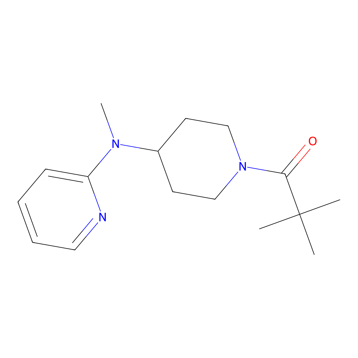 2,2-Dimethyl-1-{4-[methyl(pyridin-2-yl)amino]piperidin-1-yl}propan-1-one molecular structure, CAS 2742049-27-8
