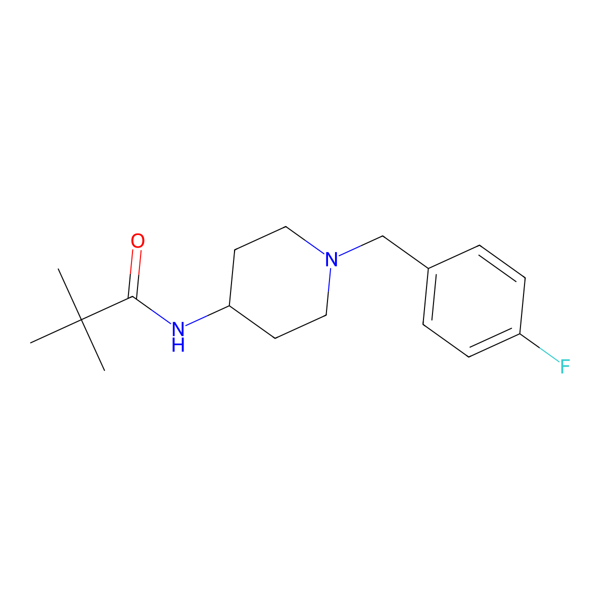 N-{1-[(4-fluorophenyl)methyl]piperidin-4-yl}-2,2-dimethylpropanamide molecular structure, CAS 2742049-37-0