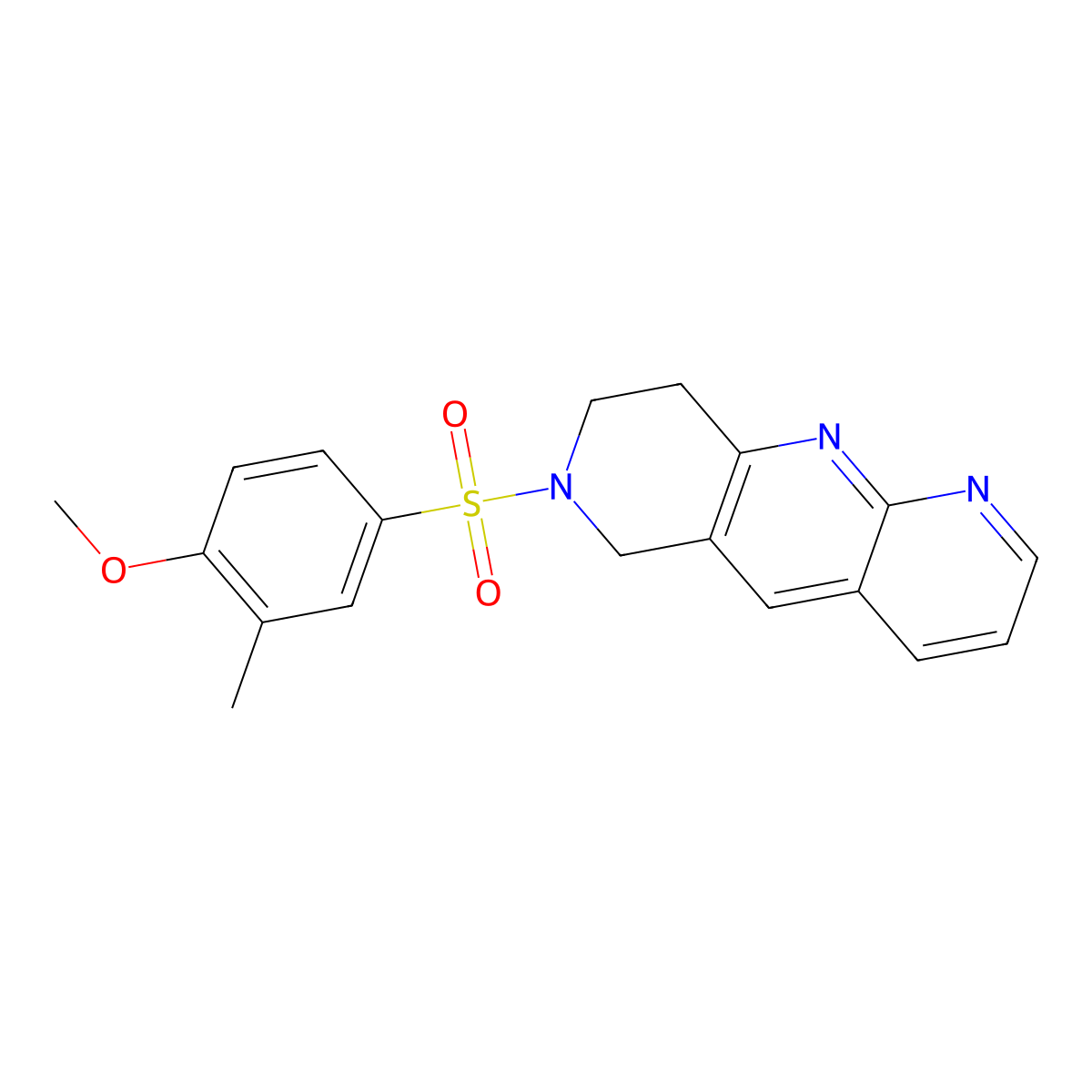 7-(4-methoxy-3-methylbenzenesulfonyl)-6H,7H,8H,9H-pyrido[2,3-b]1,6-naphthyridine molecular structure, CAS 2742049-54-1