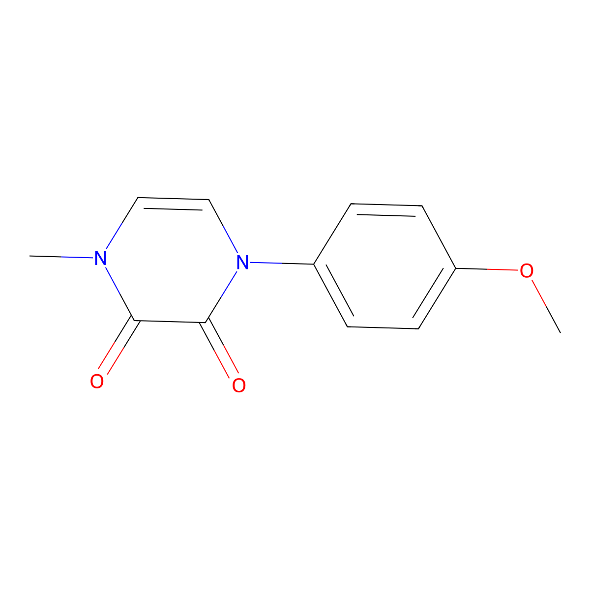 1-(4-Methoxyphenyl)-4-methyl-1,2,3,4-tetrahydropyrazine-2,3-dione molecular structure, CAS 2742049-66-5