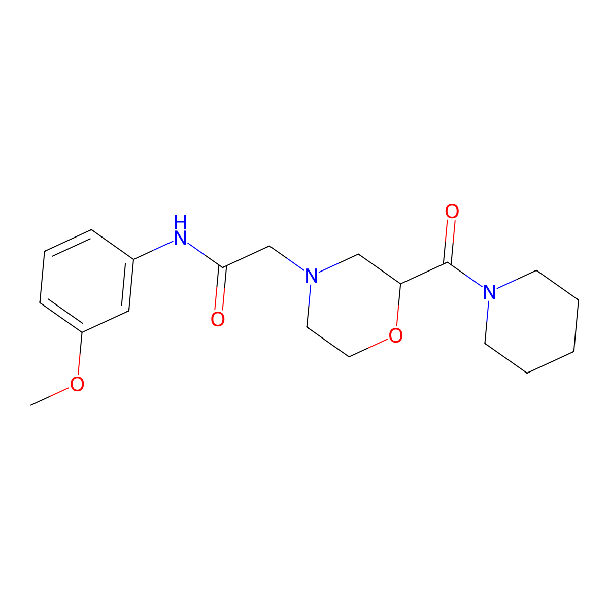 N-(3-methoxyphenyl)-2-[2-(piperidine-1-carbonyl)morpholin-4-yl]acetamide molecular structure, CAS 2742049-69-8