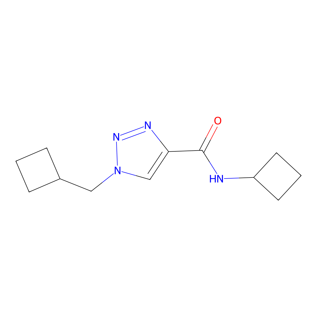 N-cyclobutyl-1-(cyclobutylmethyl)-1H-1,2,3-triazole-4-carboxamide molecular structure, CAS 2742049-71-2