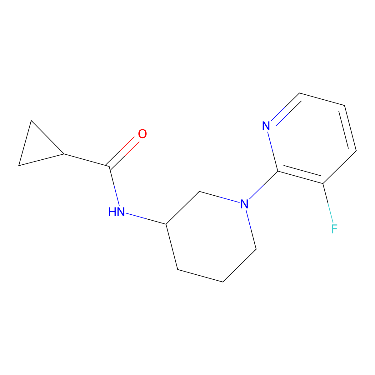 N-[1-(3-fluoropyridin-2-yl)piperidin-3-yl]cyclopropanecarboxamide molecular structure, CAS 2742049-72-3