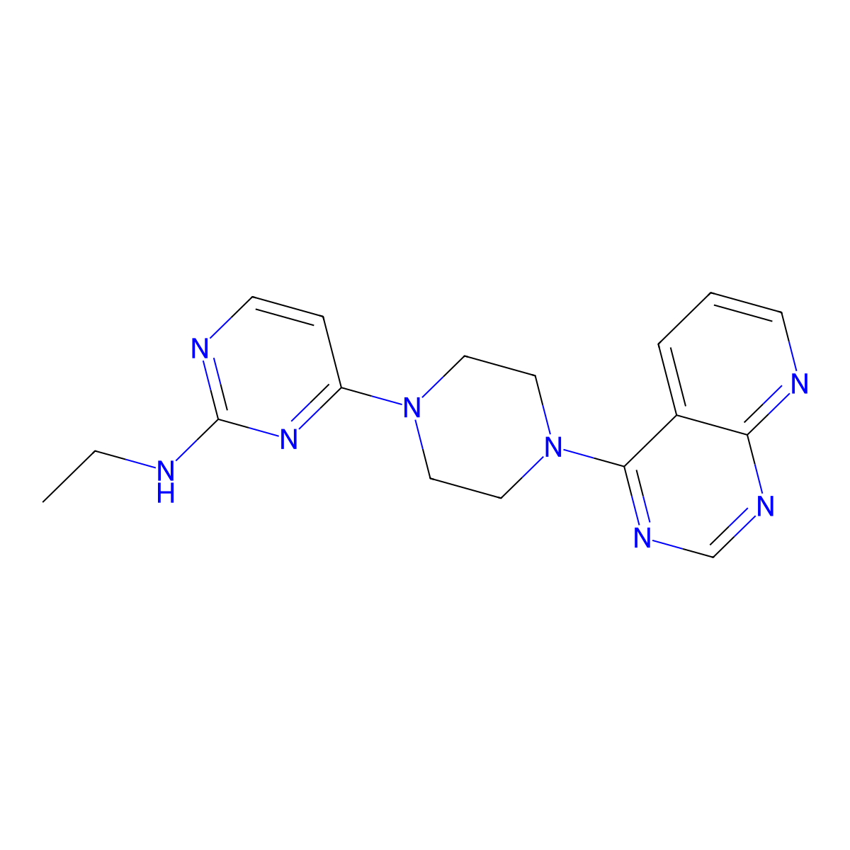 N-ethyl-4-(4-{pyrido[2,3-d]pyrimidin-4-yl}piperazin-1-yl)pyrimidin-2-amine molecular structure, CAS 2742049-74-5