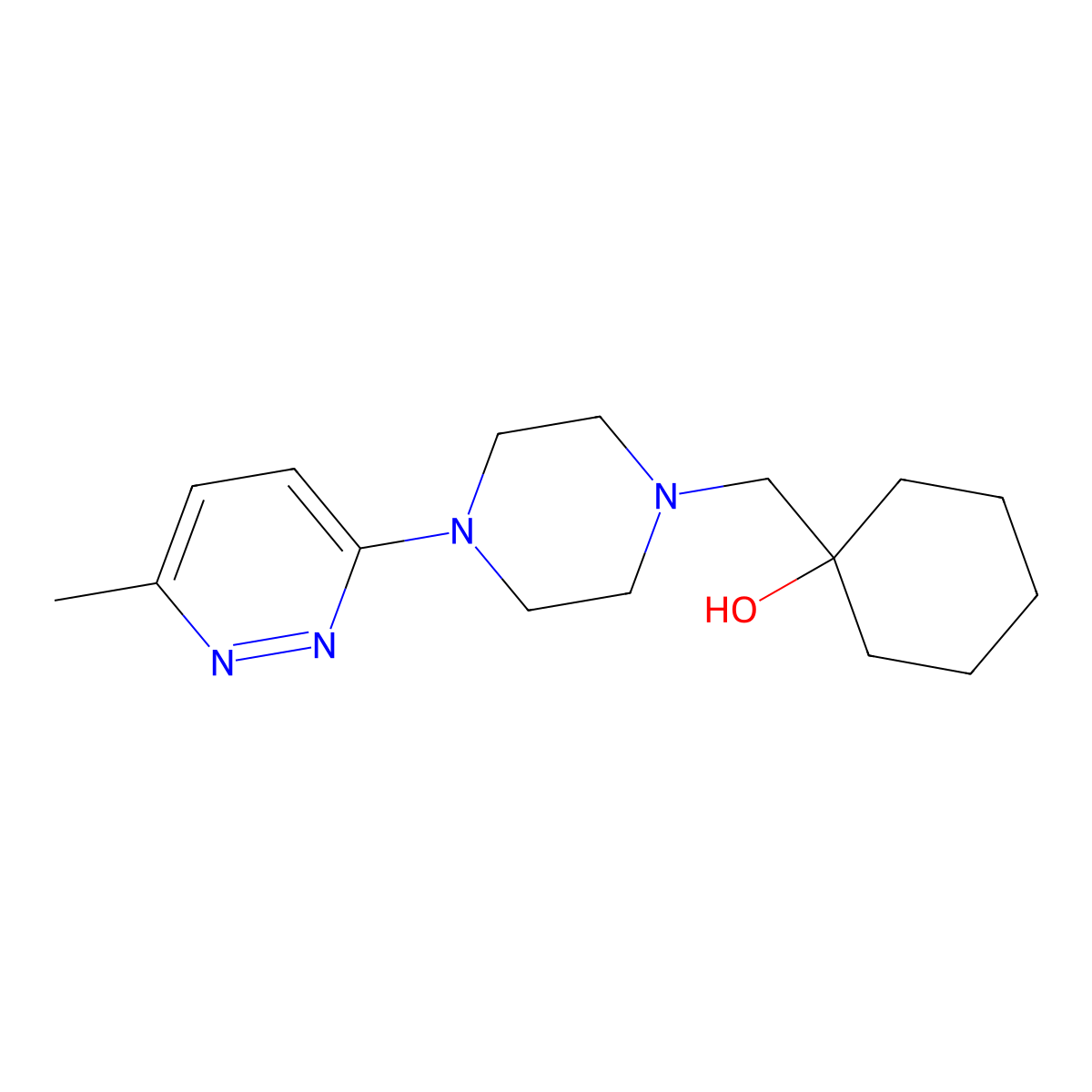 1-{[4-(6-Methylpyridazin-3-yl)piperazin-1-yl]methyl}cyclohexan-1-ol molecular structure, CAS 2742049-89-2