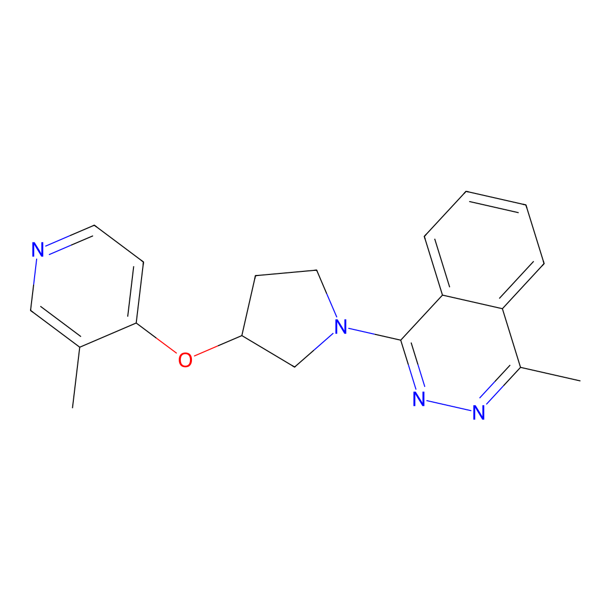 1-Methyl-4-{3-[(3-methylpyridin-4-yl)oxy]pyrrolidin-1-yl}phthalazine molecular structure, CAS 2742049-90-5