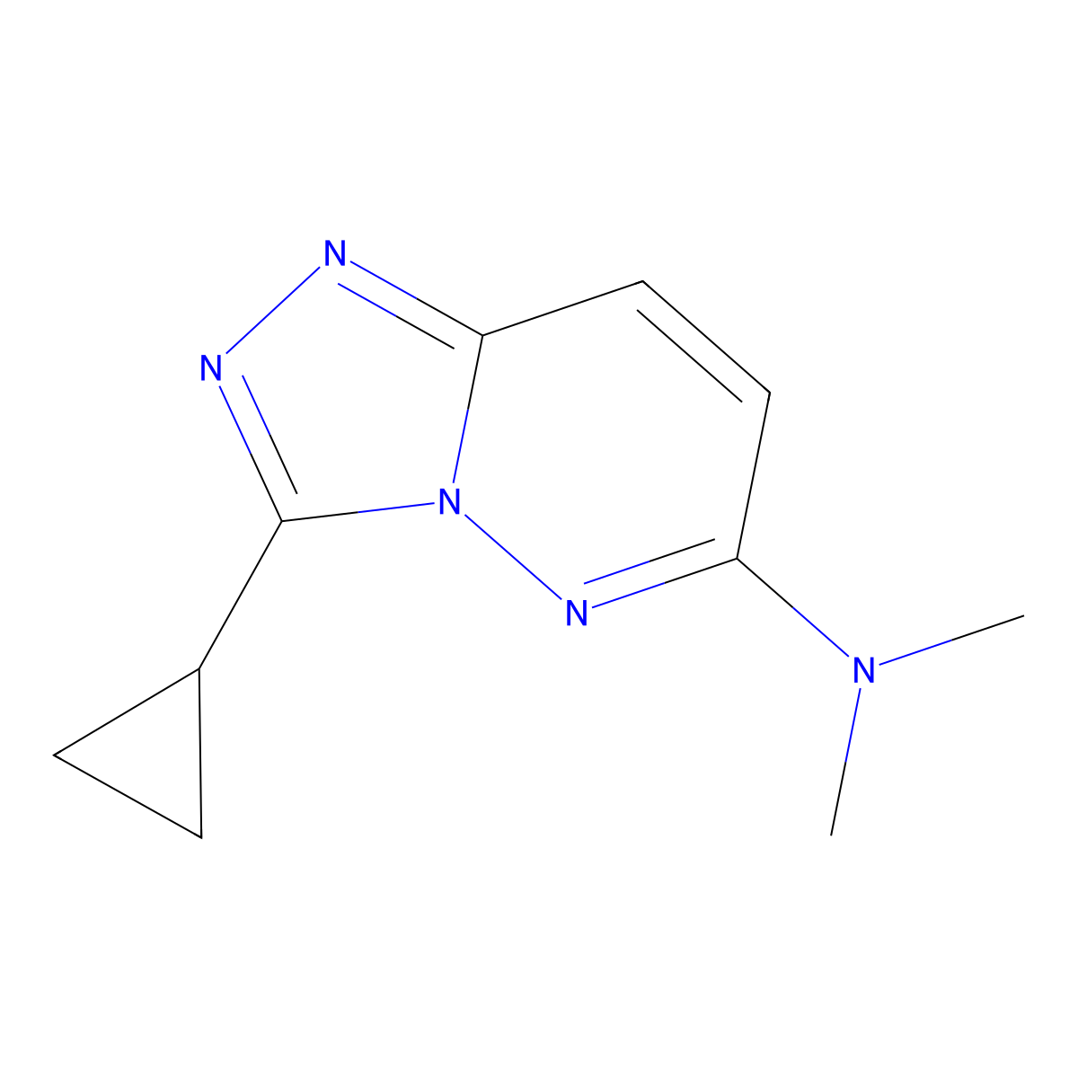 3-cyclopropyl-N,N-dimethyl-[1,2,4]triazolo[4,3-b]pyridazin-6-amine molecular structure, CAS 2742049-93-8