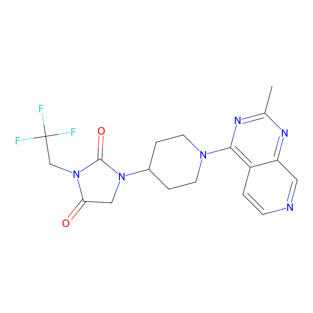 1-(1-{2-Methylpyrido[3,4-d]pyrimidin-4-yl}piperidin-4-yl)-3-(2,2,2-trifluoroethyl)imidazolidine-2,4-dione molecular structure, CAS 2742049-96-1