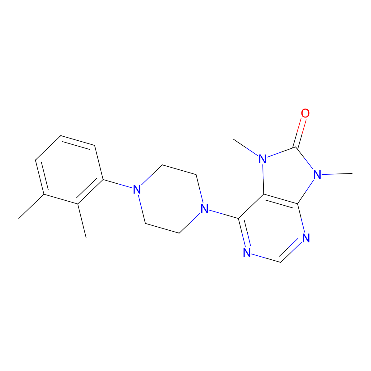 6-[4-(2,3-dimethylphenyl)piperazin-1-yl]-7,9-dimethyl-8,9-dihydro-7H-purin-8-one molecular structure, CAS 2742049-99-4