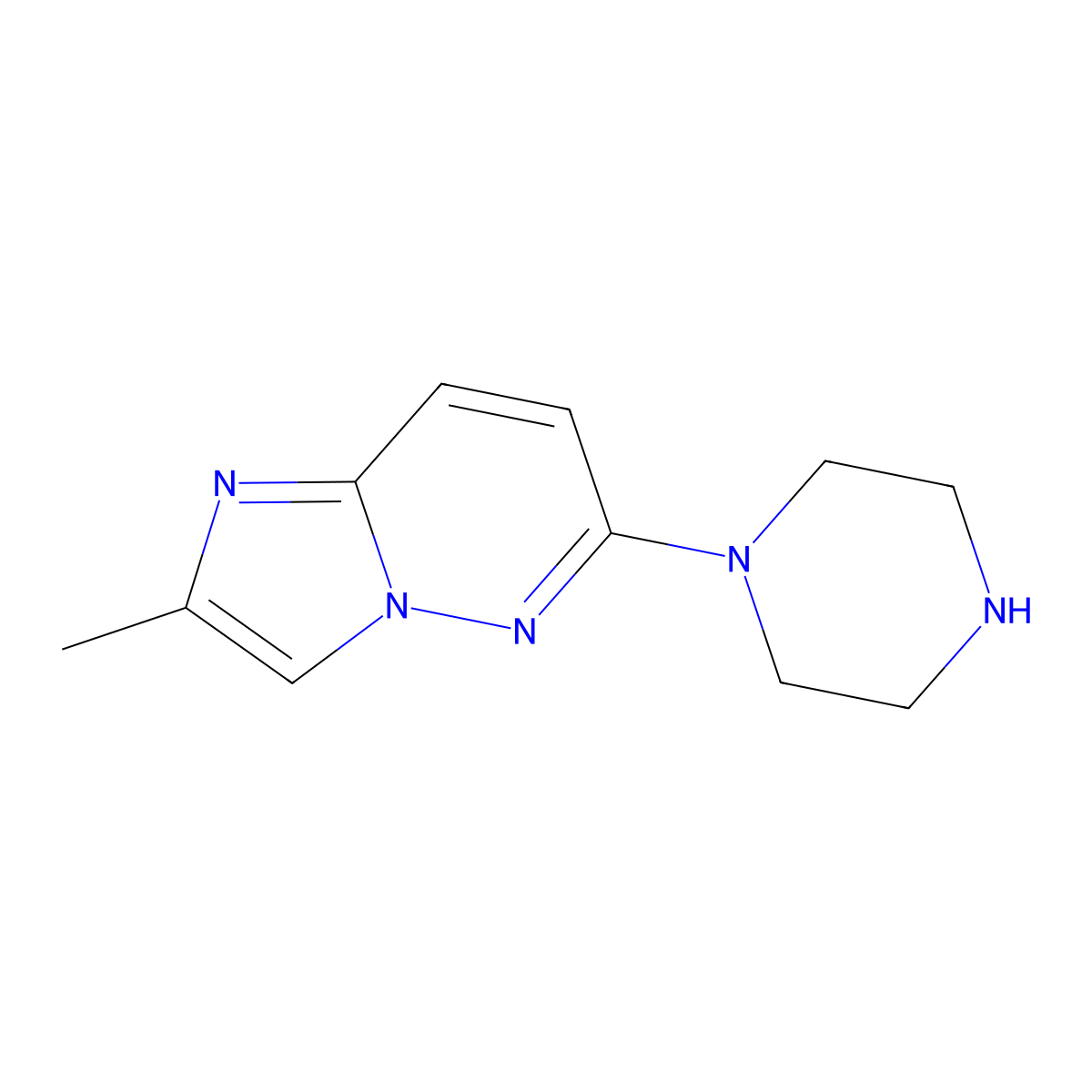 1-{2-Methylimidazo[1,2-b]pyridazin-6-yl}piperazine molecular structure, CAS 2742050-03-7