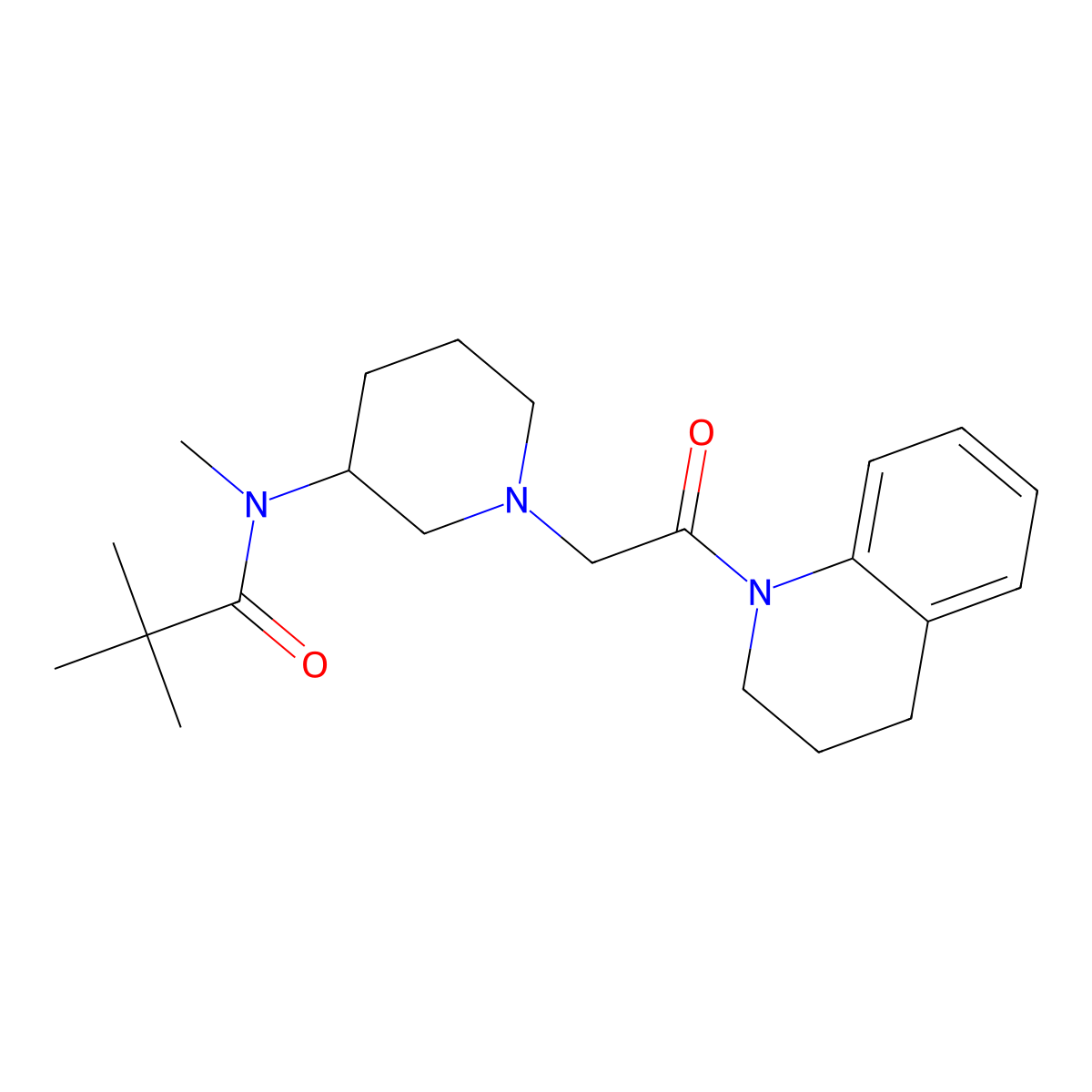 N,2,2-trimethyl-N-{1-[2-oxo-2-(1,2,3,4-tetrahydroquinolin-1-yl)ethyl]piperidin-3-yl}propanamide molecular structure, CAS 2742050-35-5