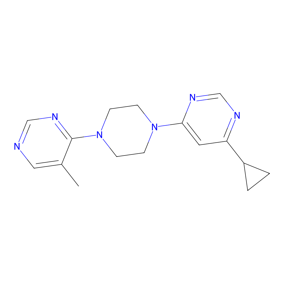 4-Cyclopropyl-6-[4-(5-methylpyrimidin-4-yl)piperazin-1-yl]pyrimidine molecular structure, CAS 2742050-41-3