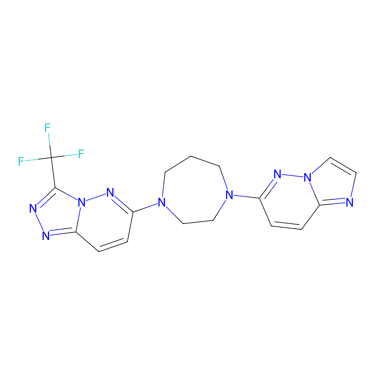 1-{Imidazo[1,2-b]pyridazin-6-yl}-4-[3-(trifluoromethyl)-[1,2,4]triazolo[4,3-b]pyridazin-6-yl]-1,4-diazepane molecular structure, CAS 2742050-43-5