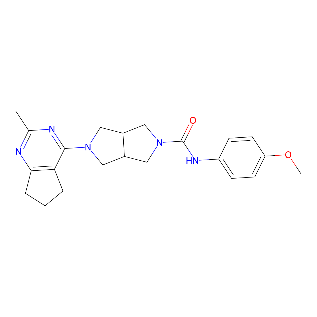 N-(4-methoxyphenyl)-5-{2-methyl-5H,6H,7H-cyclopenta[d]pyrimidin-4-yl}-octahydropyrrolo[3,4-c]pyrrole-2-carboxamide molecular structure, CAS 2742050-48-0