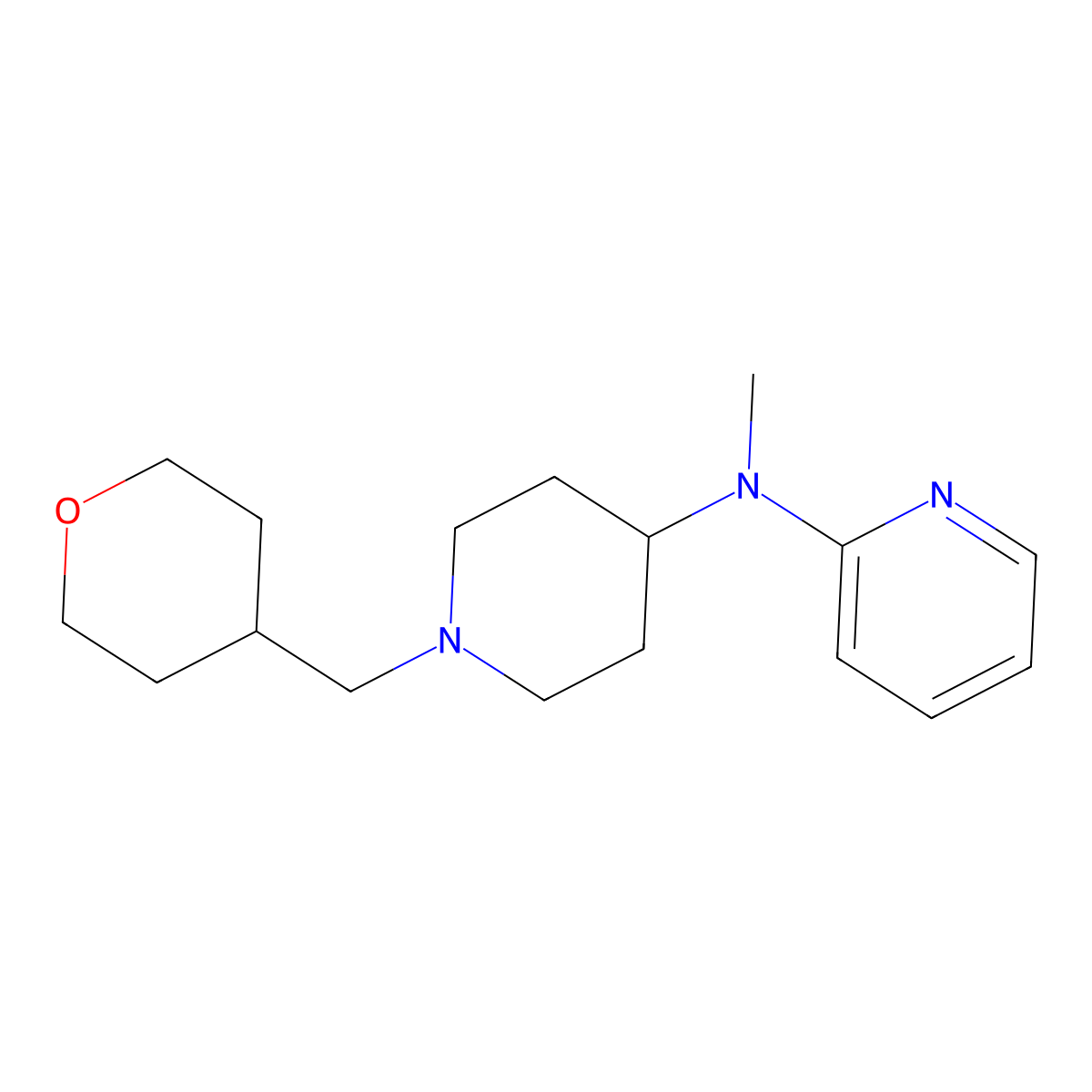 N-methyl-N-{1-[(oxan-4-yl)methyl]piperidin-4-yl}pyridin-2-amine molecular structure, CAS 2742050-55-9