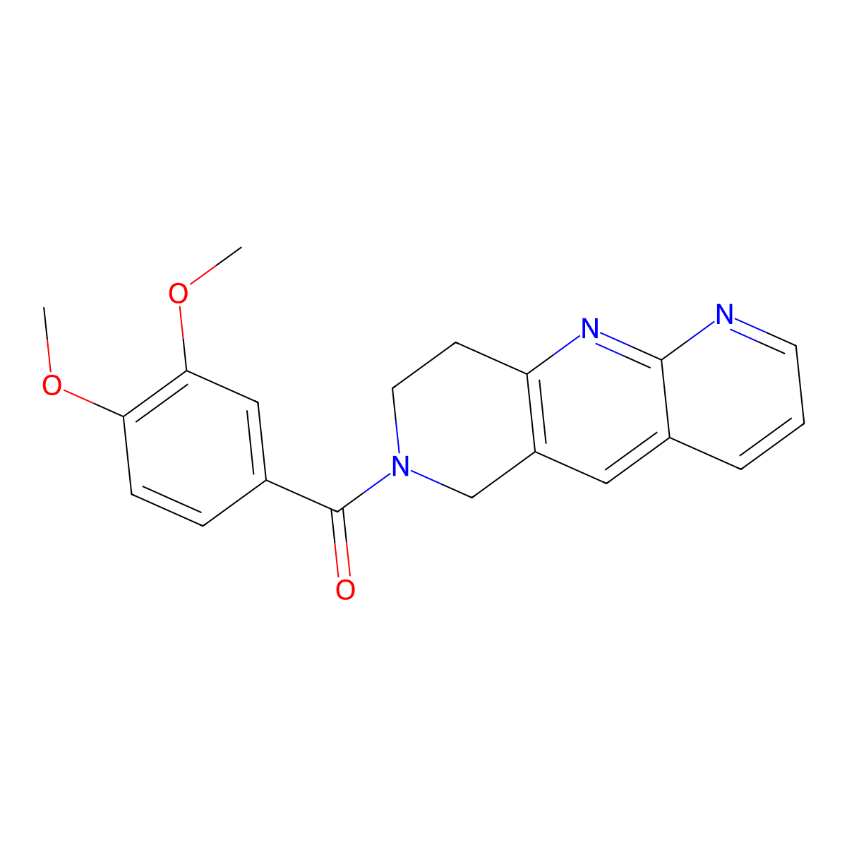 7-(3,4-dimethoxybenzoyl)-6H,7H,8H,9H-pyrido[2,3-b]1,6-naphthyridine molecular structure, CAS 2742050-56-0