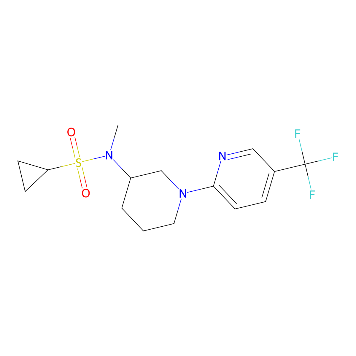 N-methyl-N-{1-[5-(trifluoromethyl)pyridin-2-yl]piperidin-3-yl}cyclopropanesulfonamide molecular structure, CAS 2742050-67-3