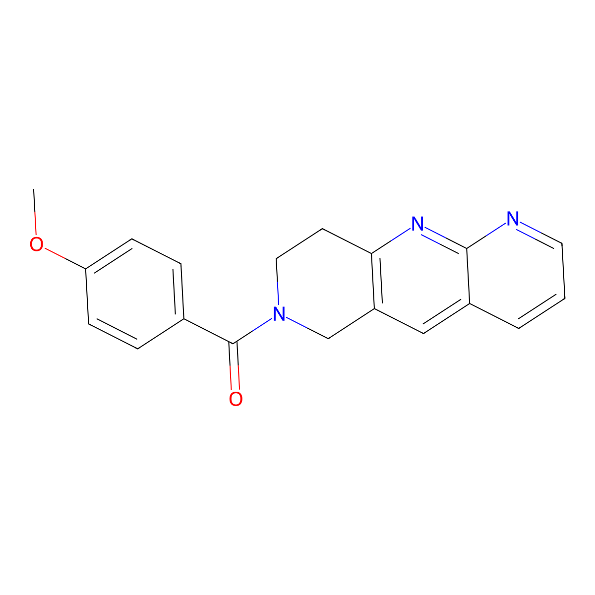 7-(4-methoxybenzoyl)-6H,7H,8H,9H-pyrido[2,3-b]1,6-naphthyridine molecular structure, CAS 2742050-73-1