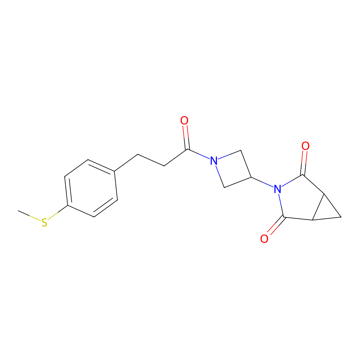 3-(1-(3-(4-(Methylthio)phenyl)propanoyl)azetidin-3-yl)-3-azabicyclo[3.1.0]hexane-2,4-dione molecular structure, CAS 2742050-82-2