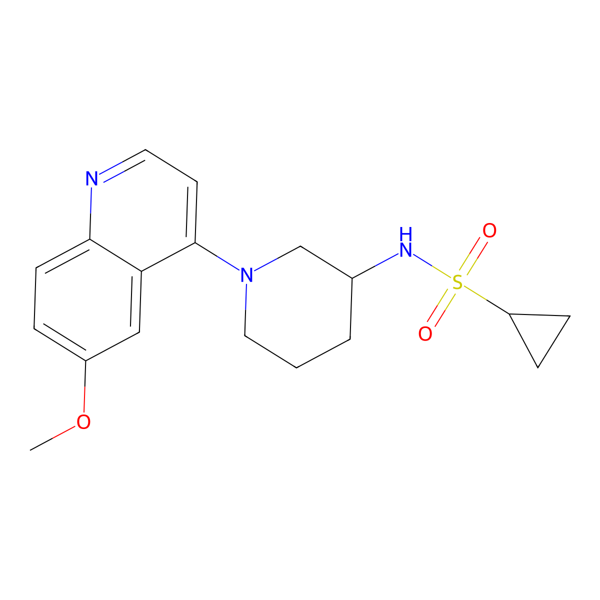 N-[1-(6-methoxyquinolin-4-yl)piperidin-3-yl]cyclopropanesulfonamide molecular structure, CAS 2742050-83-3