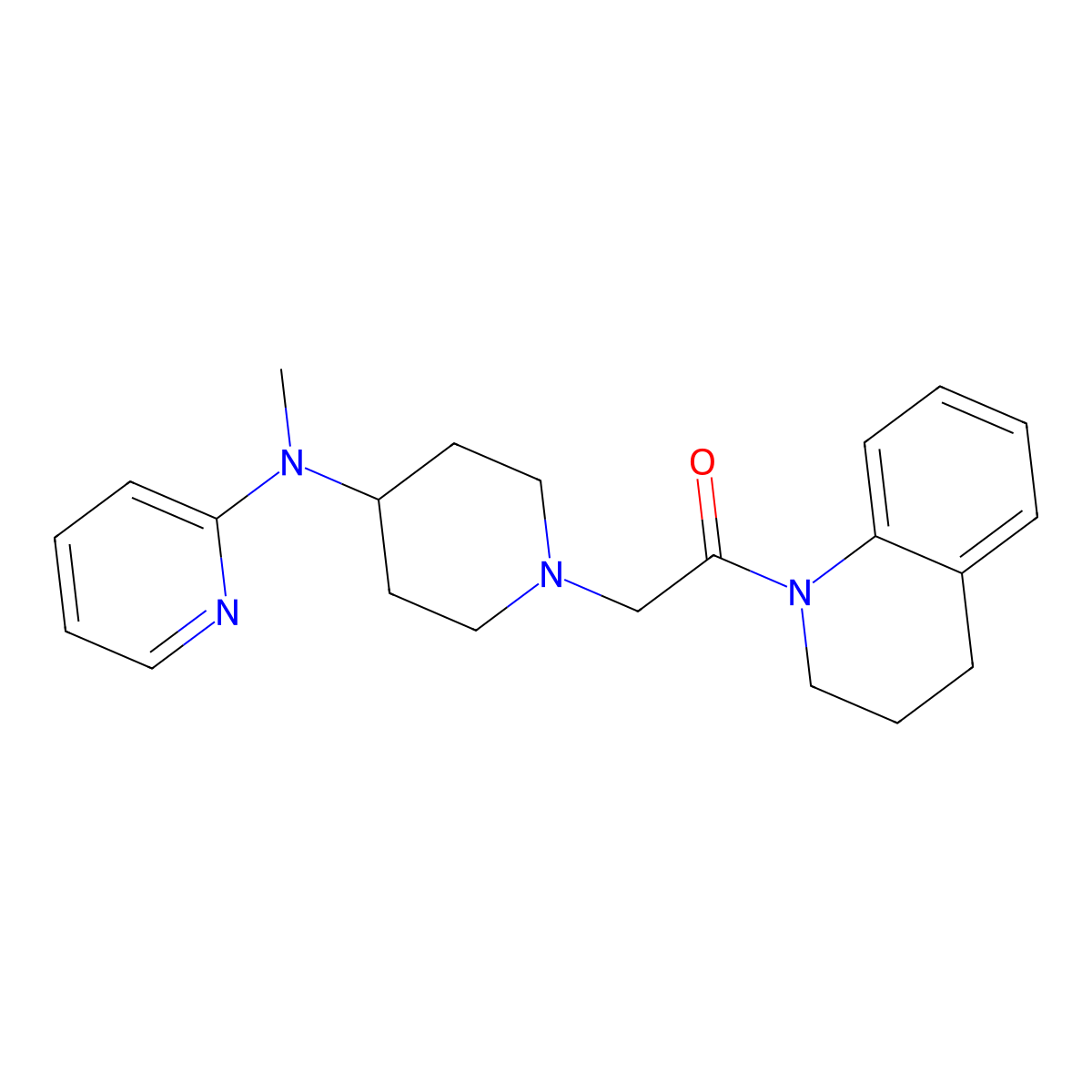 2-{4-[Methyl(pyridin-2-yl)amino]piperidin-1-yl}-1-(1,2,3,4-tetrahydroquinolin-1-yl)ethan-1-one molecular structure, CAS 2742050-93-5