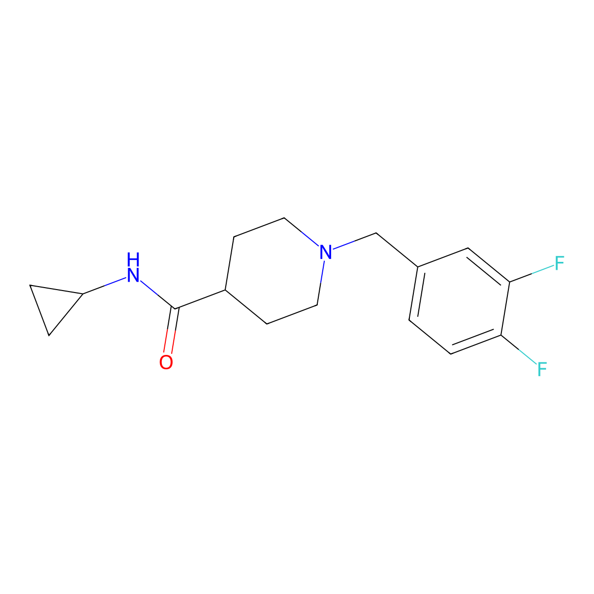 N-cyclopropyl-1-[(3,4-difluorophenyl)methyl]piperidine-4-carboxamide molecular structure, CAS 2742050-95-7