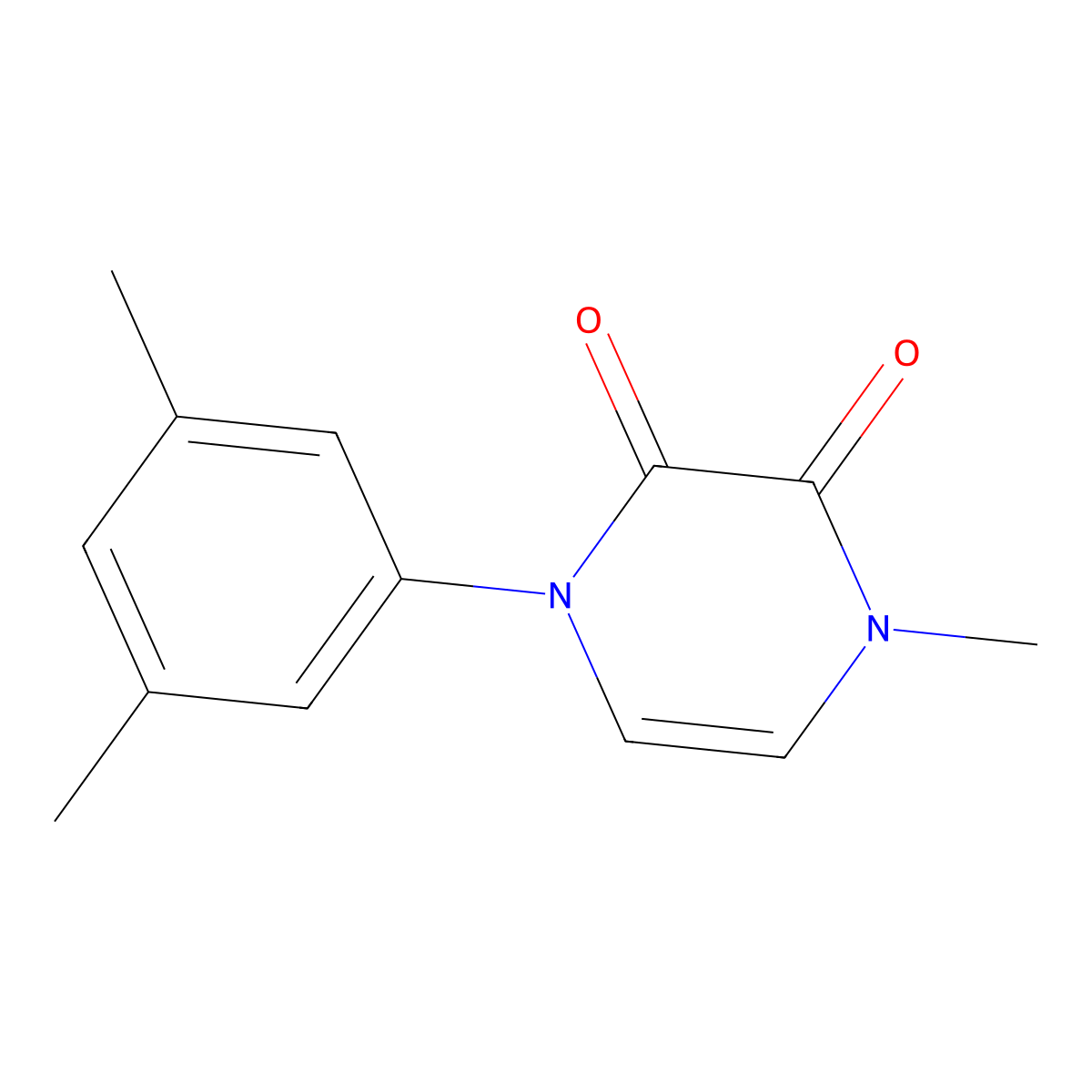 1-(3,5-Dimethylphenyl)-4-methyl-1,2,3,4-tetrahydropyrazine-2,3-dione molecular structure, CAS 2742050-99-1