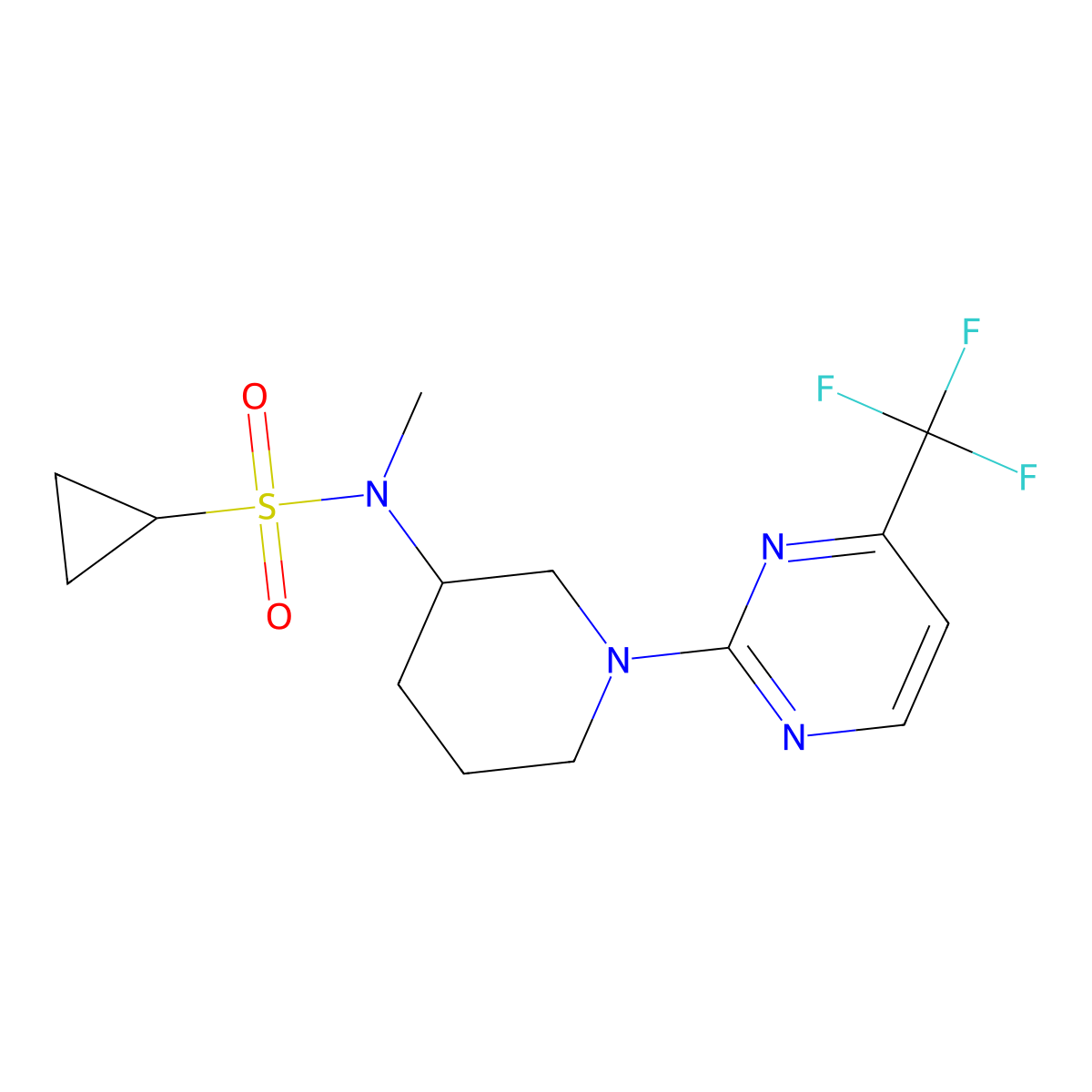 N-methyl-N-{1-[4-(trifluoromethyl)pyrimidin-2-yl]piperidin-3-yl}cyclopropanesulfonamide molecular structure, CAS 2742051-07-4