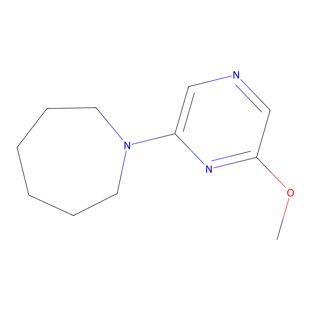 1-(6-Methoxypyrazin-2-yl)azepane molecular structure, CAS 2742051-13-2