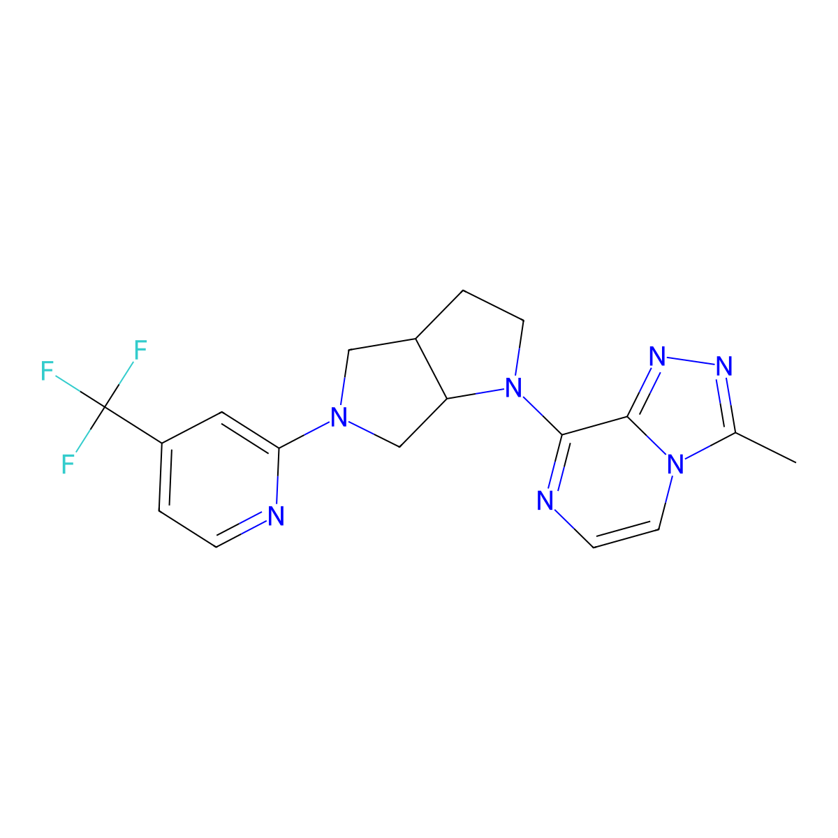 2-(1-{3-Methyl-[1,2,4]triazolo[4,3-a]pyrazin-8-yl}-octahydropyrrolo[2,3-c]pyrrol-5-yl)-4-(trifluoromethyl)pyridine molecular structure, CAS 2742051-20-1