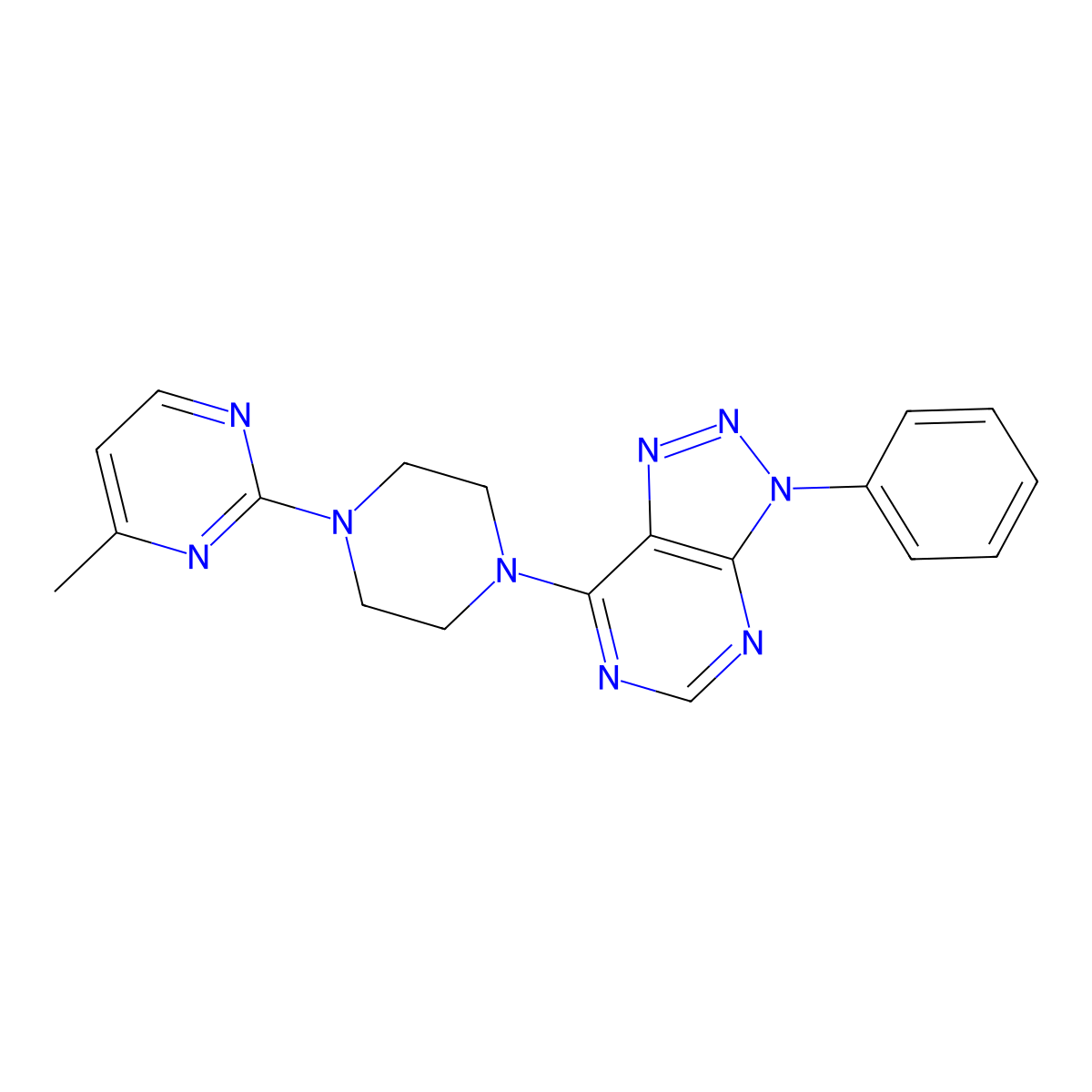 4-methyl-2-(4-{3-phenyl-3H-[1,2,3]triazolo[4,5-d]pyrimidin-7-yl}piperazin-1-yl)pyrimidine molecular structure, CAS 2742051-26-7