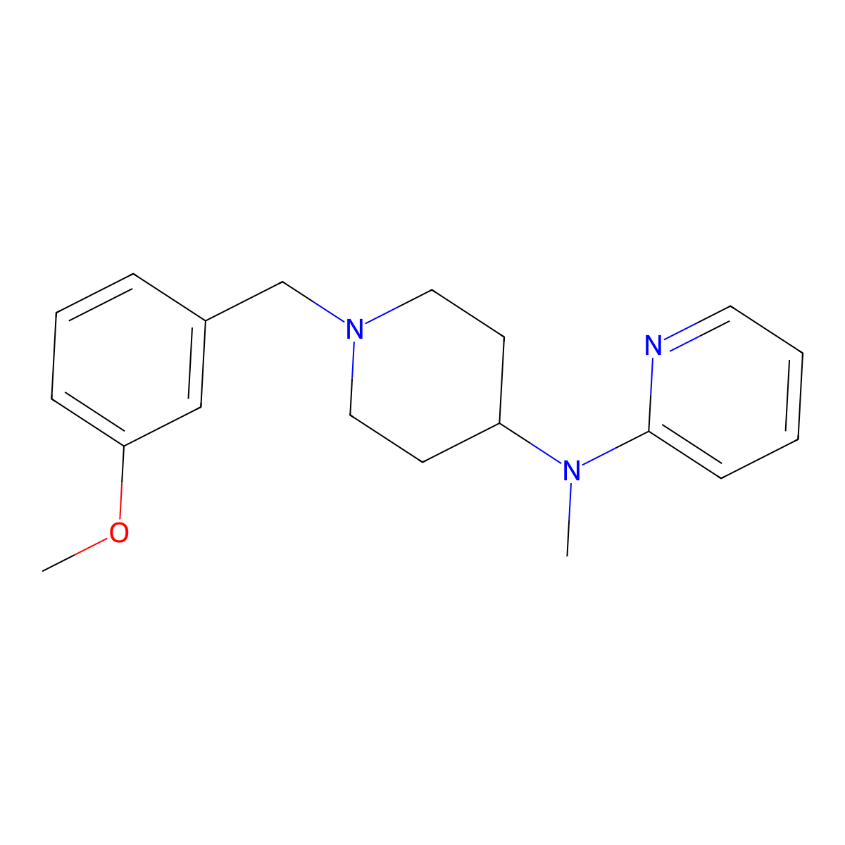 N-{1-[(3-methoxyphenyl)methyl]piperidin-4-yl}-N-methylpyridin-2-amine molecular structure, CAS 2742051-43-8